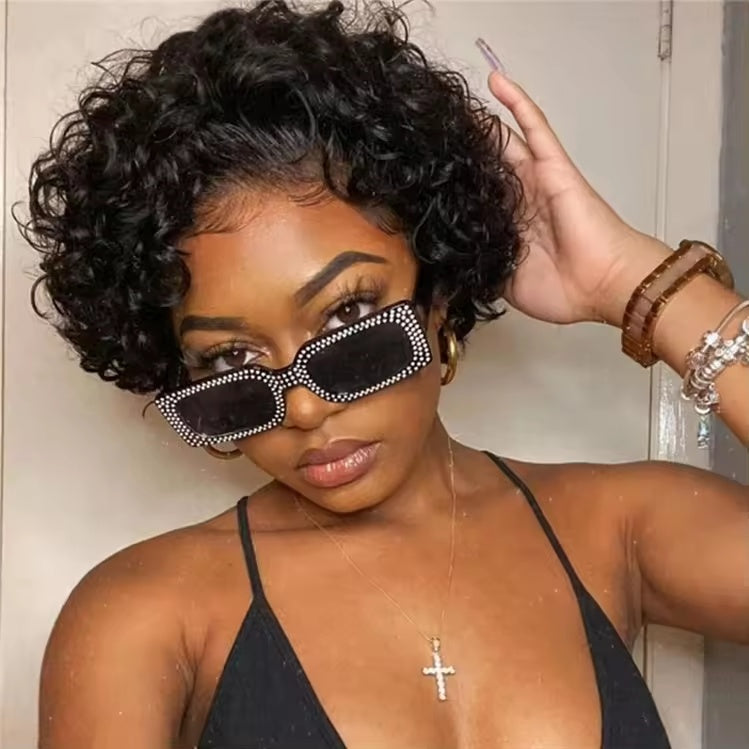 Brazilian Pixie Cut Wig Human Hair 13X1 Short Curly Lace Front Wigs Human Hair Short Curly Wigs For Black Women Human Hair