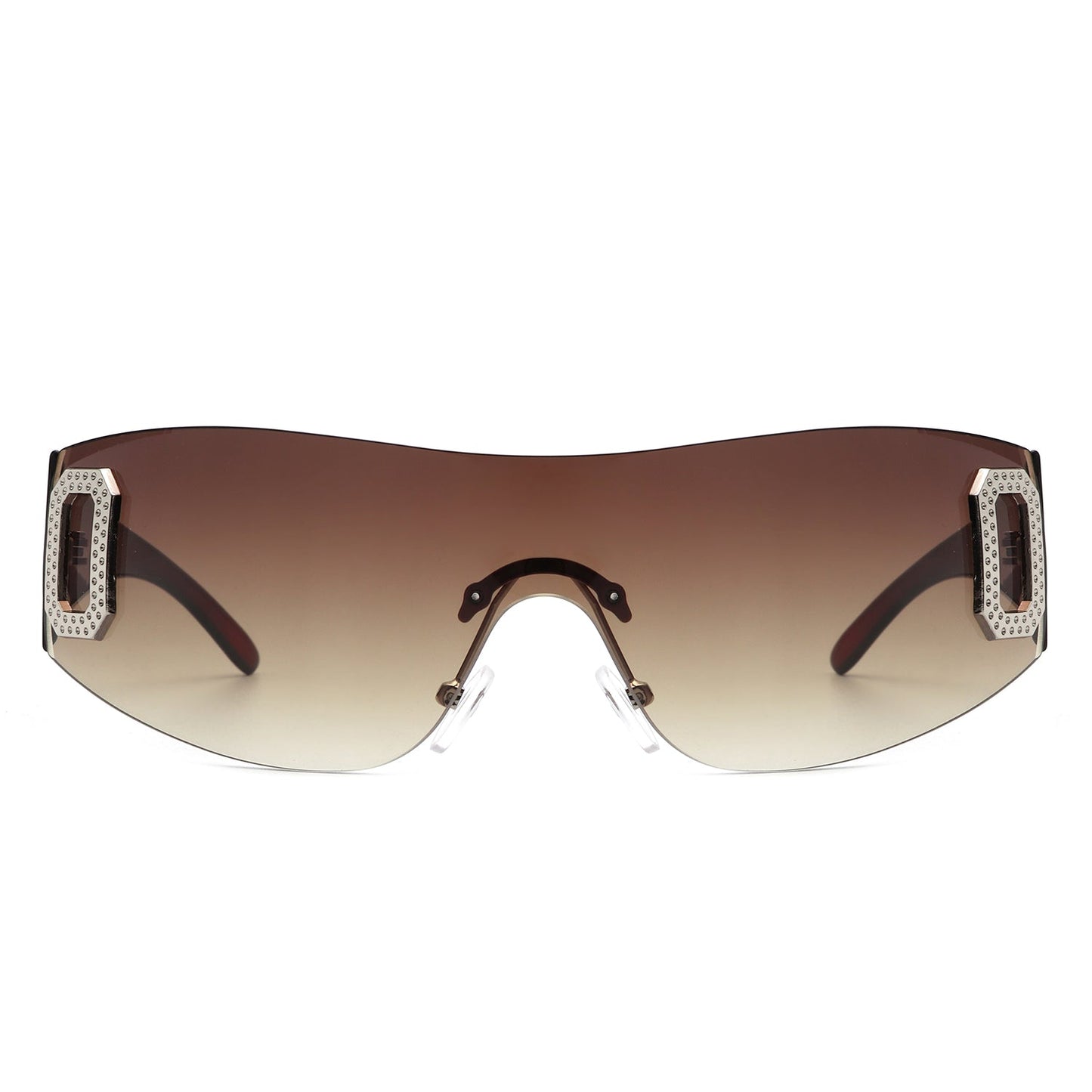 Havoc - Rimless Rectangle Sleek Wrap Around Women's Sunglasses