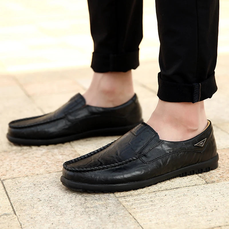 Genuine Leather Men Casual Shoes Luxury Brand 2023 Mens Loafers Size 37-47