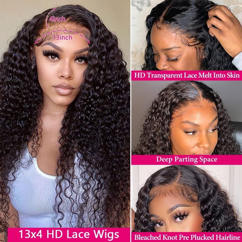 Front Lace Human Hair Wig Deep Wave Human Wigs